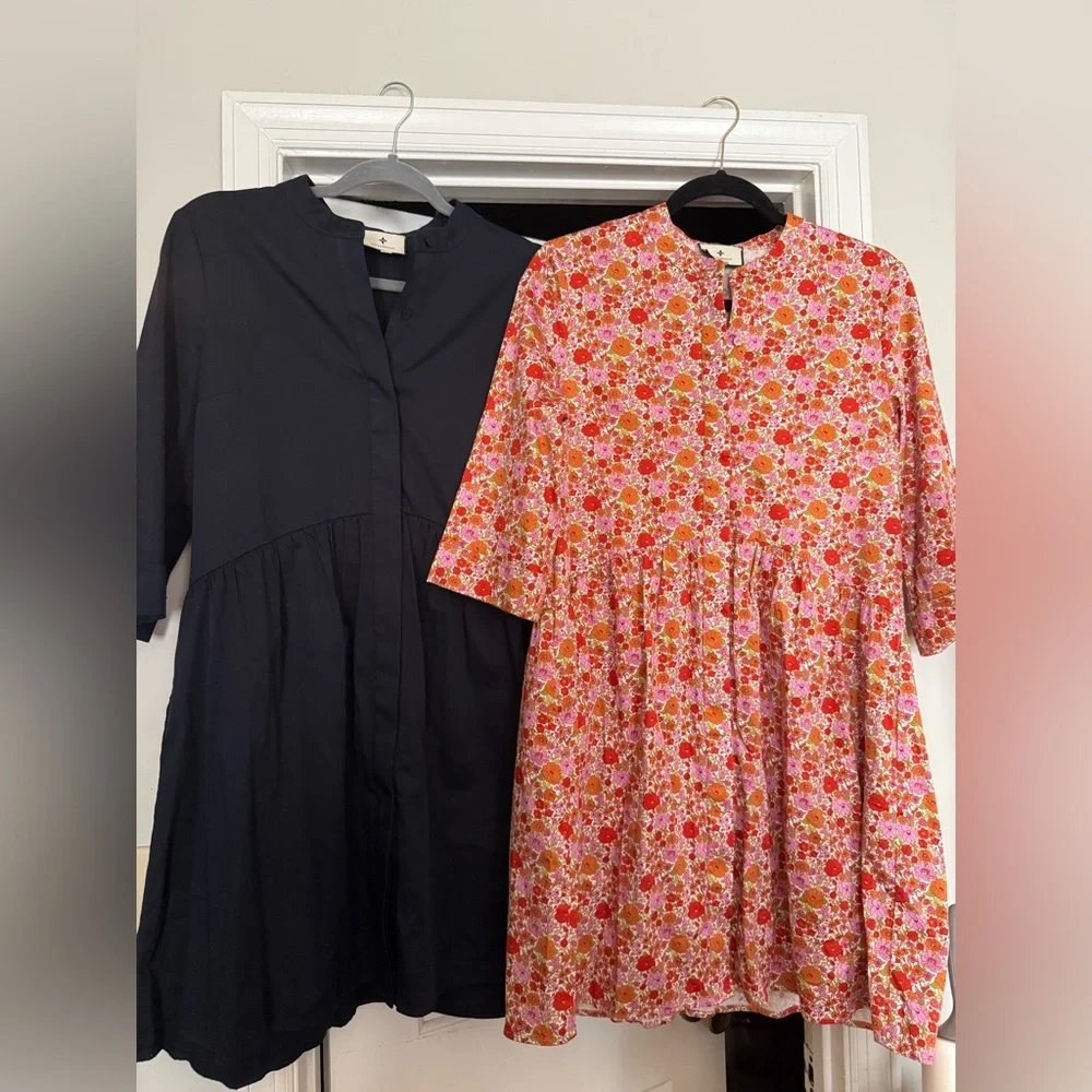 Tuckernuck Royal Poplin Dresses one floral pattern & one in classic navy Size S - Picture 2 of 3
